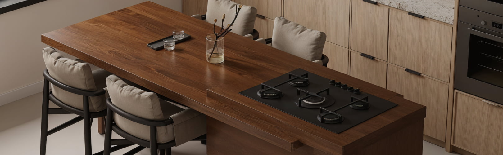 Isla de madera para cocina