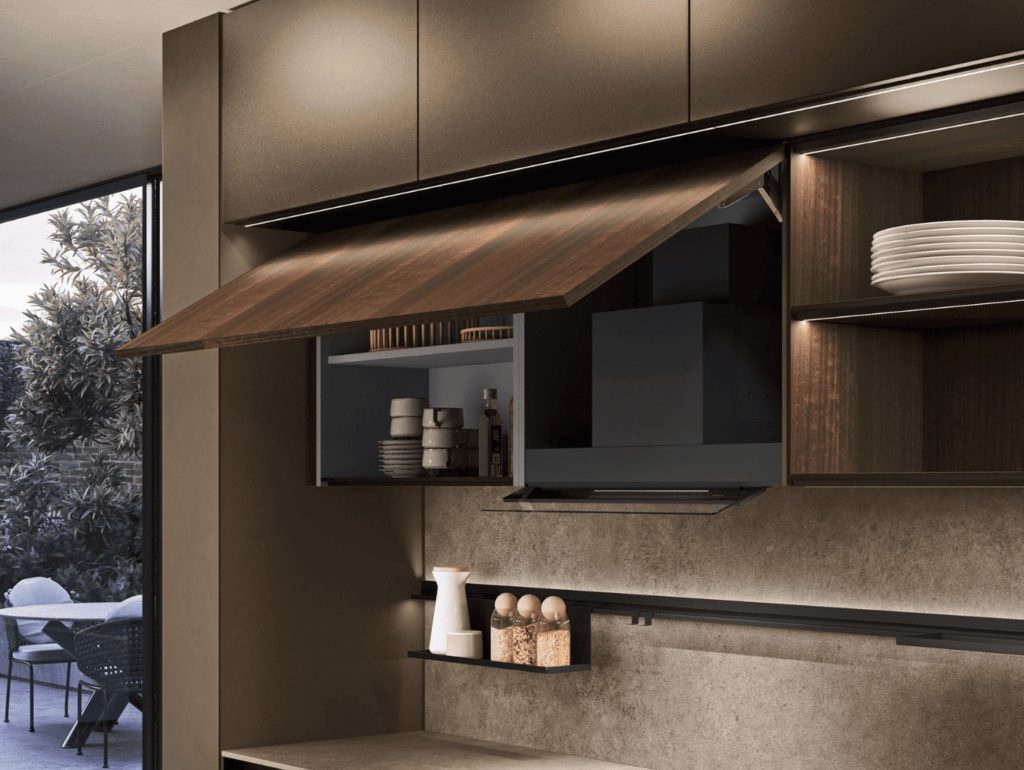 Armario alto de cocina con puerta elevable