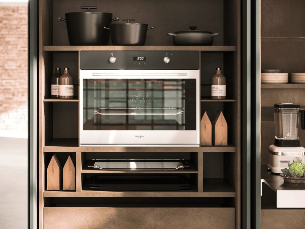 Armario columna de cocina con horno y microondas integrados